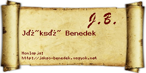Jáksó Benedek névjegykártya