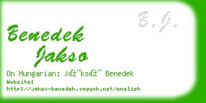 benedek jakso business card
